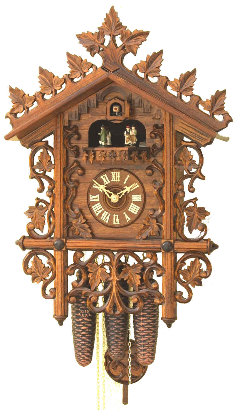 Historic german Black Forest Cuckoo Clock with dancers